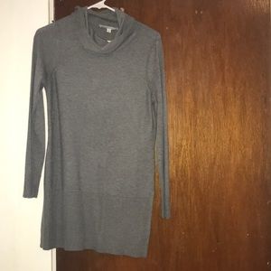 Grey Longsleeve Turtle Neck Dress